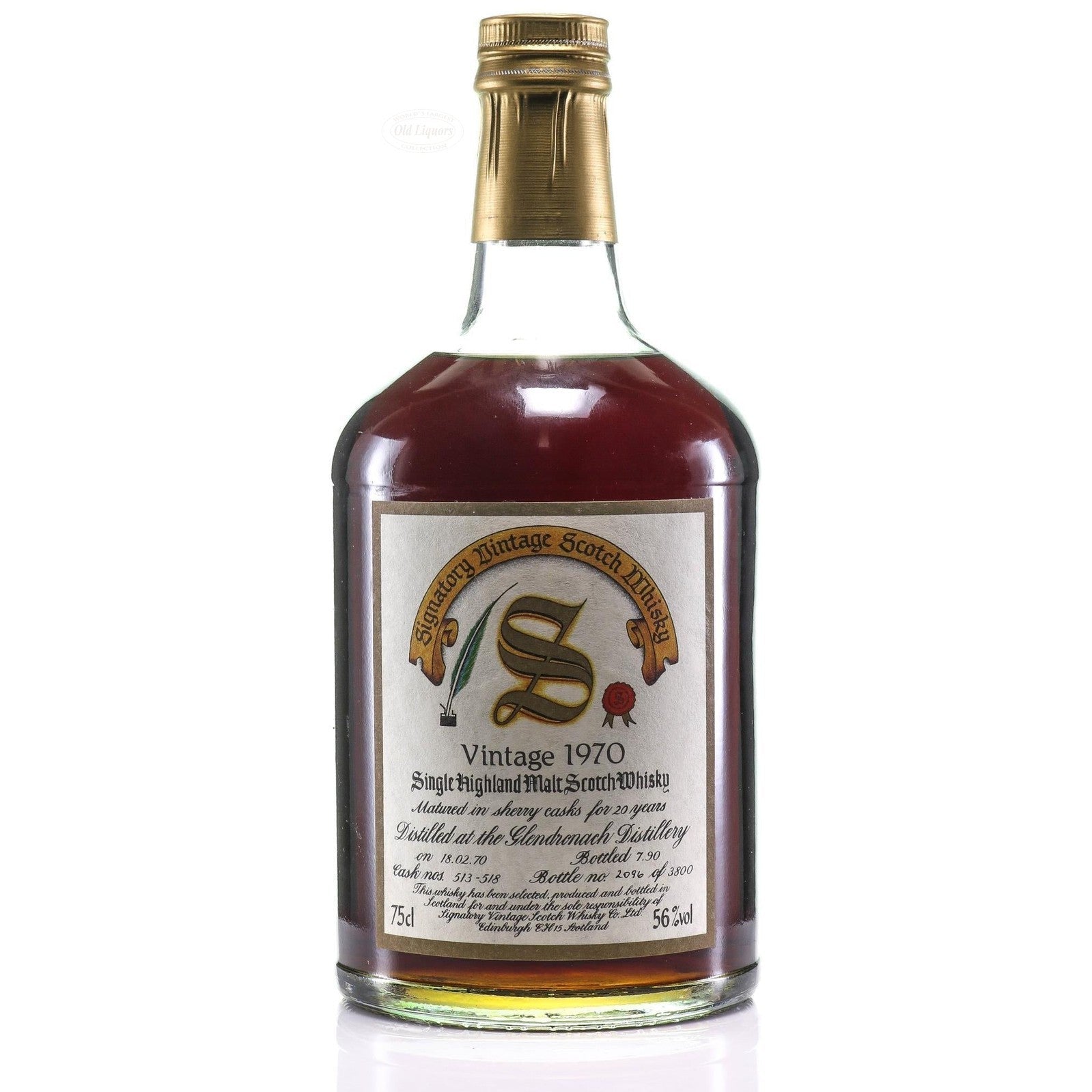 1970 Signatory Vintage Glendronach 20 Year Old Single Malt Scotch Whis - 4498842048384