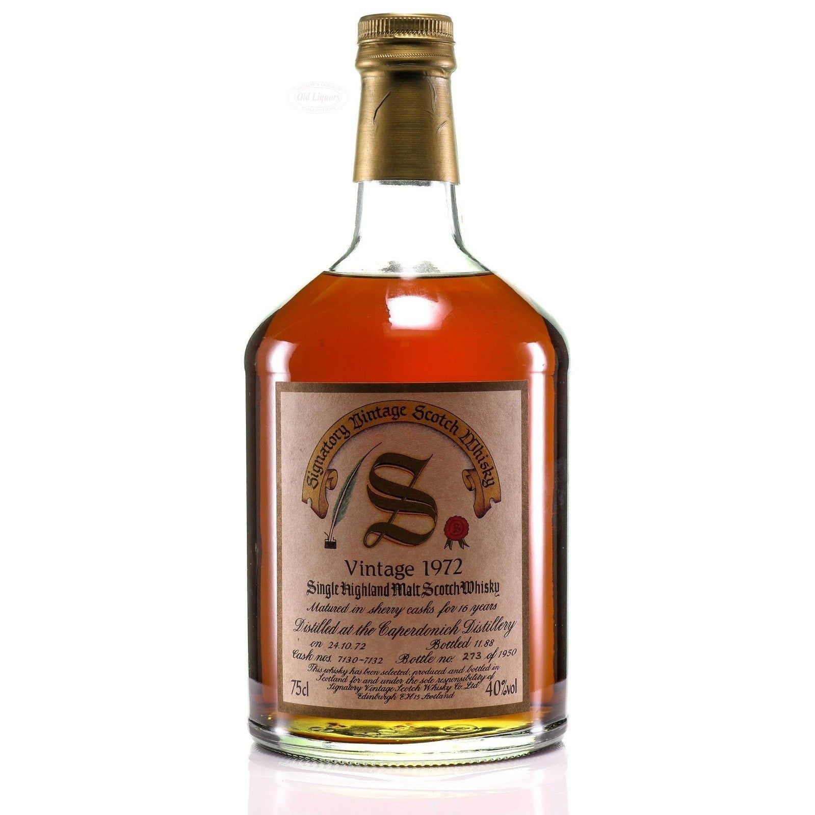 1972 Signatory Vintage Cask Strength Collection Caperdonich 16 Year Ol - 4498842048407