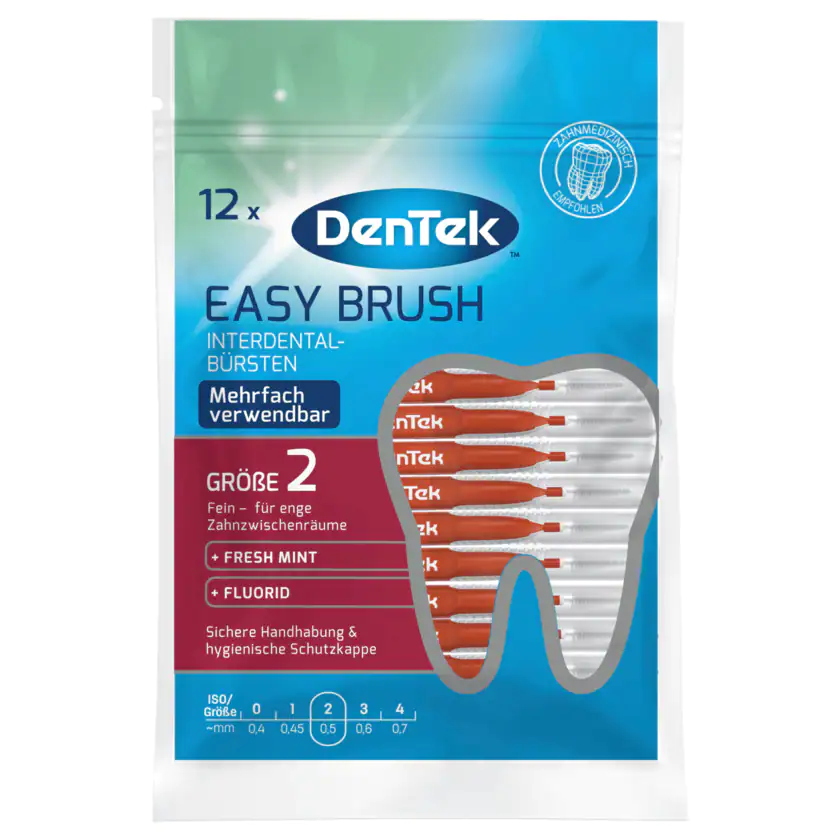 Dentek Interdental-Bürsten Easy Brush Gr.2 12 Stück - 47701138540
