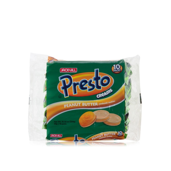 Jack N Jill Presto Creams peanut butter sandwich cookies 10x30g - Waitrose UAE & Partners - 4800010075922