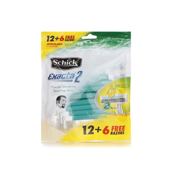 Schick Exacta 2 disposable razors 12+6 free - Waitrose UAE & Partners - 4891228430153