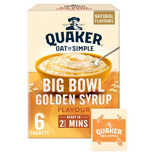 Quaker Oat So Simple Big Golden Syrup Porridge 6 Pack 298G - 5000108170938