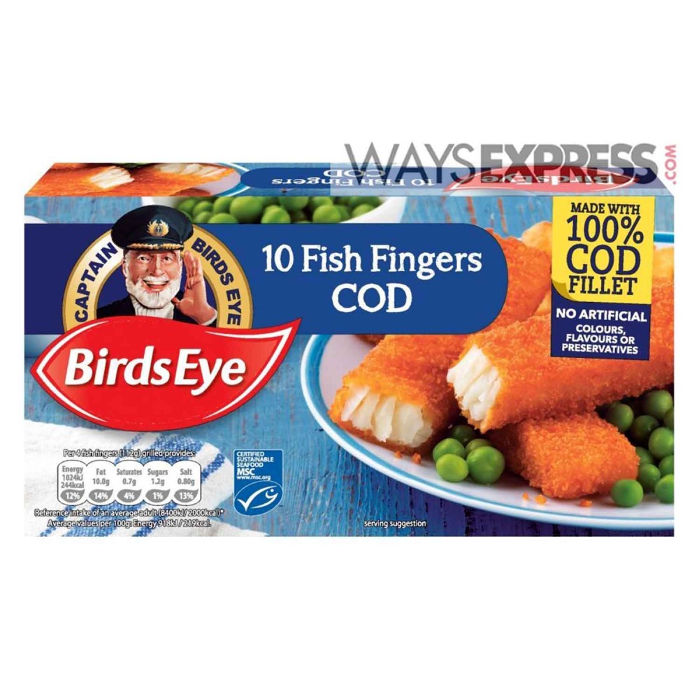 BIRDS EYE 10 COD FISH FINGERS 280g - 5000116111947