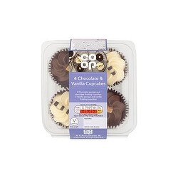 Co-op 4 Chocolate & Vanilla Cupcakes - 5000128620543