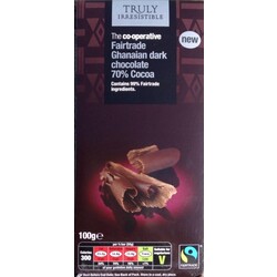 Fairtrade Ghanaian dark chocolate 70% Cocoa ( The co-operative) - 5000128891578