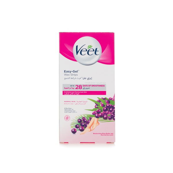 Veet easy gel wax strips with shea butter and acai berries x20 - Waitrose UAE & Partners - 5000146055853