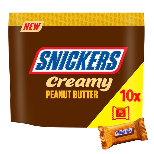 Snickers Creamy Peanut Butter Chocolate Bars 10 Pack 182G - 5000159527361