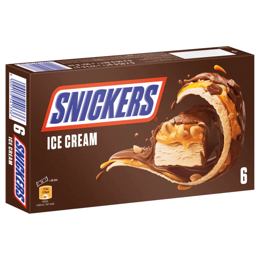 Snickers Ice Cream Eisriegel 301,8ml, 6 Stück - 5000159541336