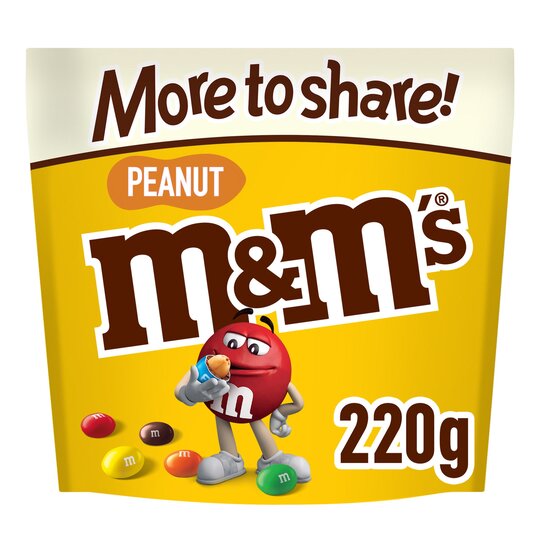 M&M's Peanut Chocolate More To Share Pouch 220G - 5000159546027