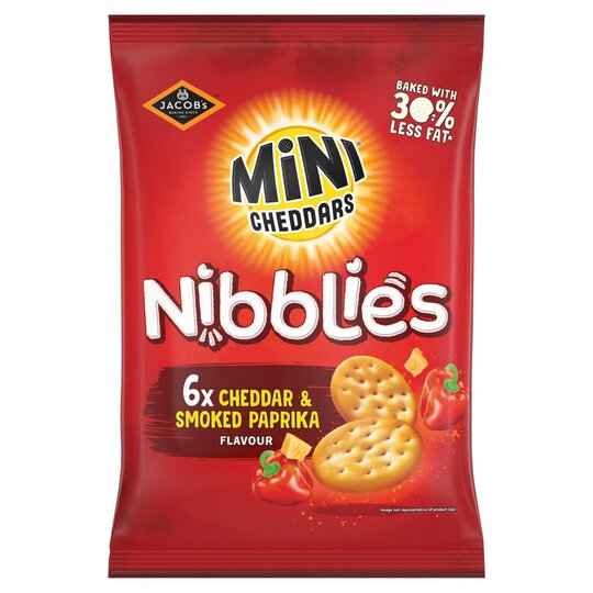 Jacobs Mini Cheddar Nibblies Cheddar & Paprika 6X17g - 5000168030661