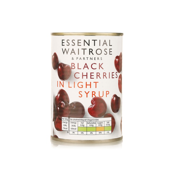 Waitrose black pitted cherries 425g - Waitrose UAE & Partners - 5000169048184