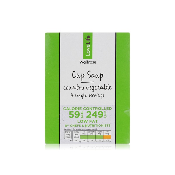 Waitrose country vegetable cup soup 4 pack 66g - Waitrose UAE & Partners - 5000169100967