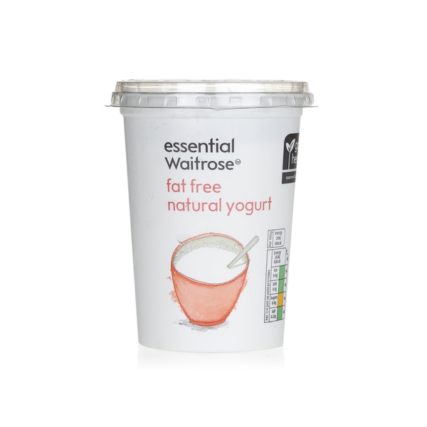 Essential Waitrose natural fat-free yogurt 500g - Waitrose UAE & Partners - 5000169126967