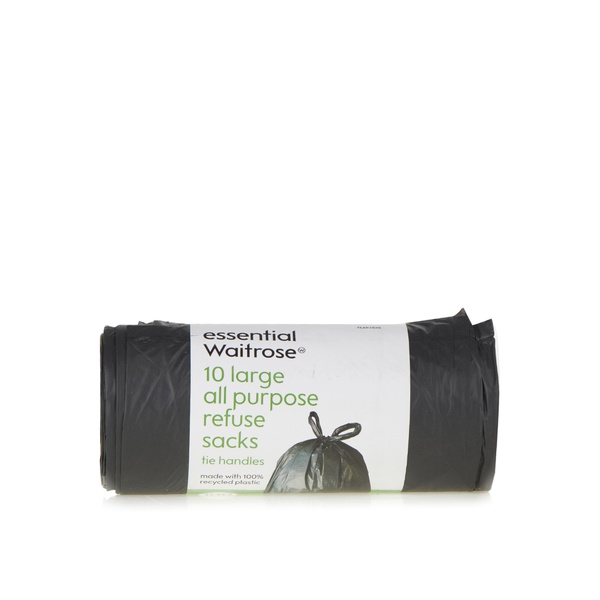 Essential Waitrose all purpose refuse sacks with tie handle x10 - Waitrose UAE & Partners - 5000169155004