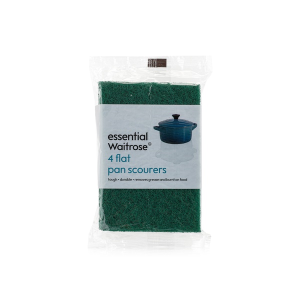 Essential Waitrose flat pan scourers x4 - Waitrose UAE & Partners - 5000169283561