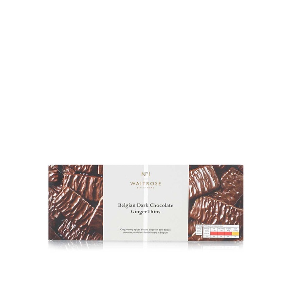 Waitrose No. 1 Belgian dark chocolate ginger thins 100g - Waitrose UAE & Partners - 5000169354032