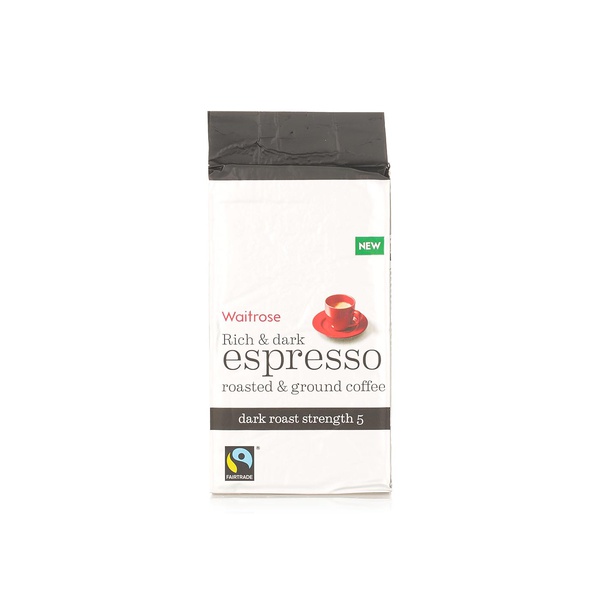 Waitrose rich & dark espresso roasted & ground coffee 250g - Waitrose UAE & Partners - 5000169371107