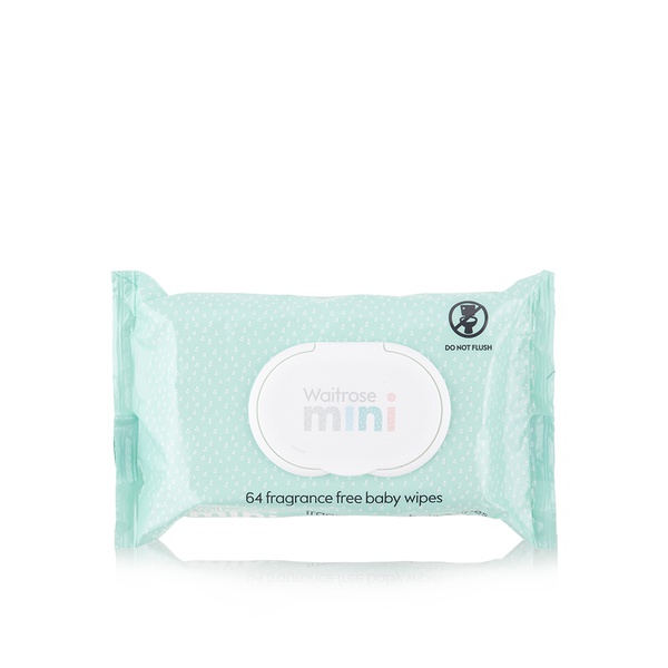 Waitrose mini fragrance-free baby wipes x64 - Waitrose UAE & Partners - 5000169433591