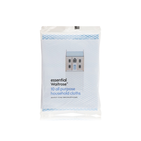 Essential Waitrose all purpose household cloths 10s - Waitrose UAE & Partners - 5000169547052