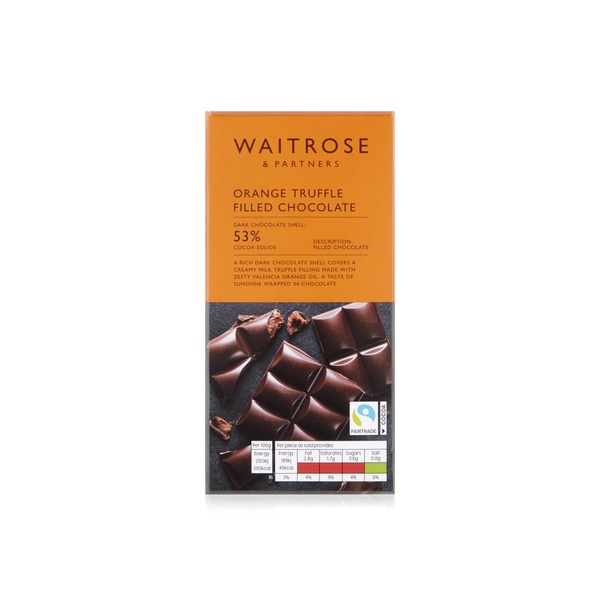 Waitrose orange truffle filled chocolate 90g - Waitrose UAE & Partners - 5000169605950