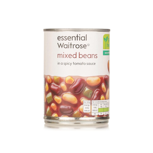 Essential Waitrose mixed beans in spicy tomato sauce 395g - Waitrose UAE & Partners - 5000169635520