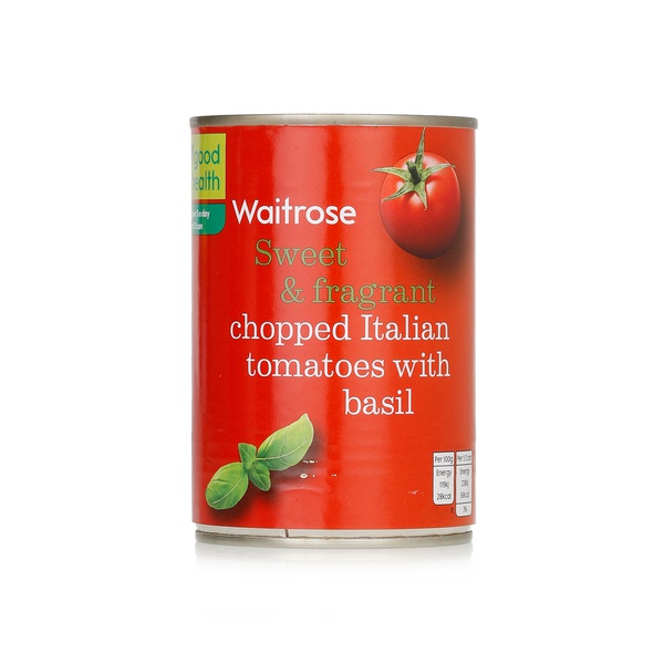 Waitrose chopped Italian tomatoes with basil 400g - Waitrose UAE & Partners - 5000169723227