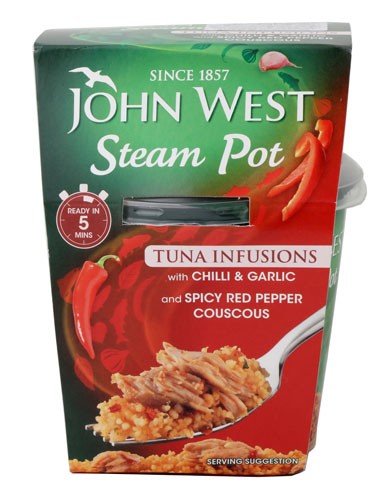 John West Steam Pot Tuna Infusions with Chilli and Garlic and Spicy Red Pepper CousCous - 5000171055354