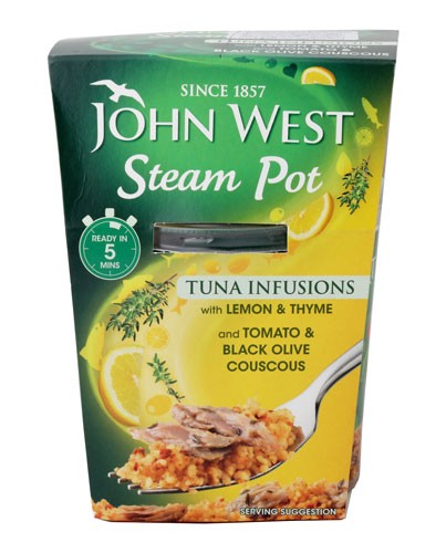 John West Steam Pot Tuna Infusions with Lemon and Thyme and Tomato and Black Olive CousCous - 5000171055378
