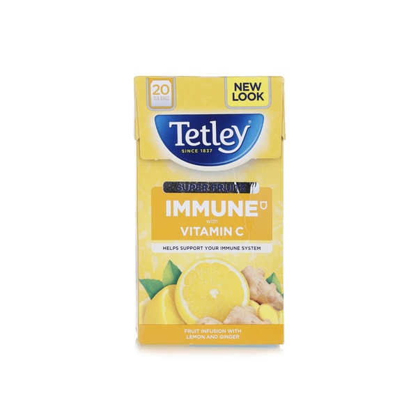 Tetley fruits lemon and ginger tea bags 40g - Waitrose UAE & Partners - 5000208082995