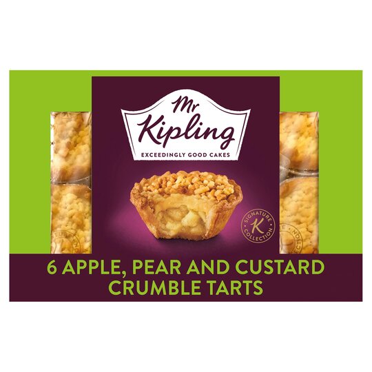 Mr Kipling 6Pack Apple Pear& Custard Crumble Tarts - 5000221605720