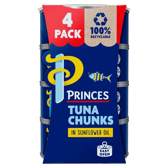 Princes Tuna Chunks In Sunflower Oil 4X145g - 5000232005298