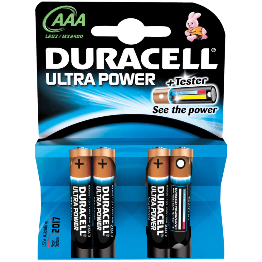 Duracell Ultra PowerBatterien AAA MX2400/LR03 4 Stück - 5000394002692