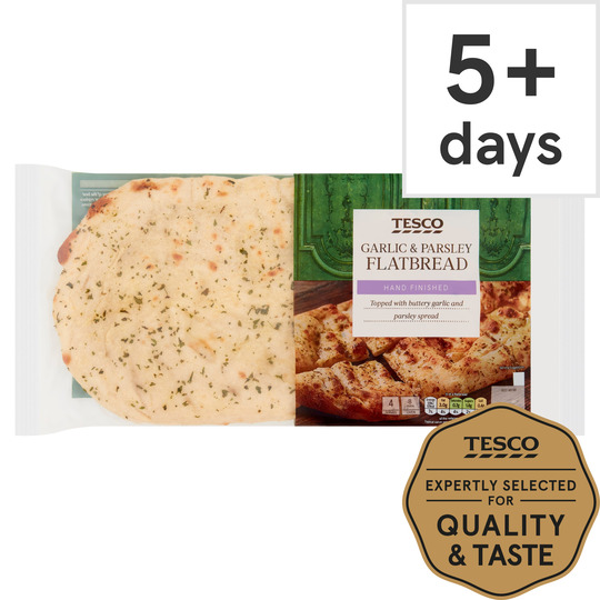 Tesco Garlic And Parsley Flatbread 210G - 5000436327608