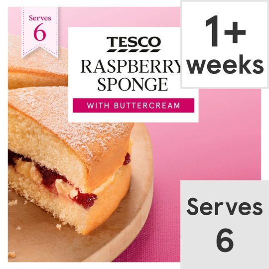 Tesco Raspberry Sponge Cake - 5000436632924