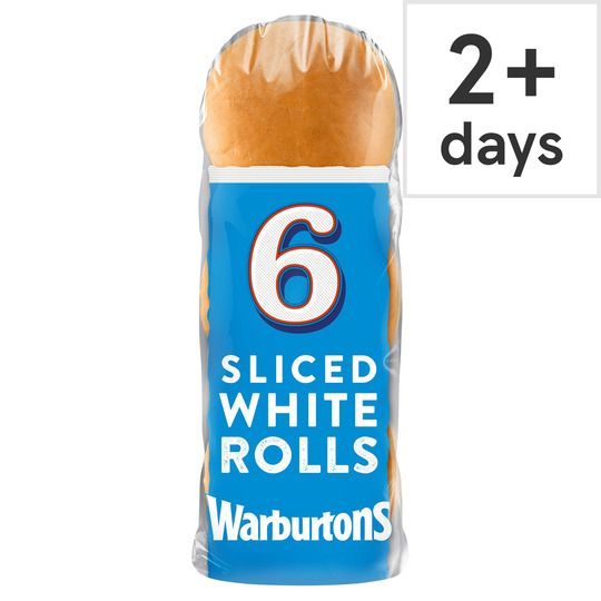 Warburtons White Sliced Sandwich Rolls 6 Pack - 5010044002316