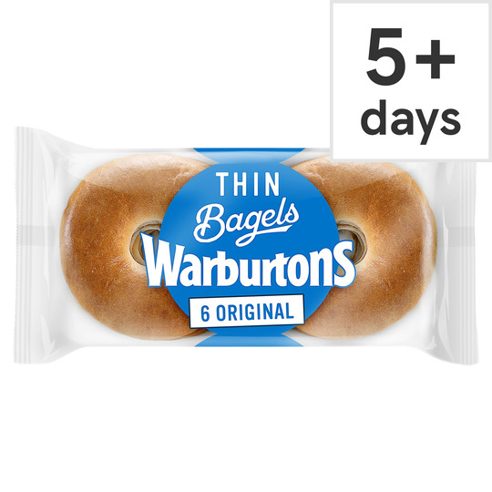 Warburtons Plain Thin Bagels X6 - 5010044005577