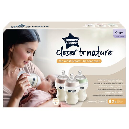 Tommee Tippee Closer To Nature Bottle 260Ml 3Ppk - 5010415227294