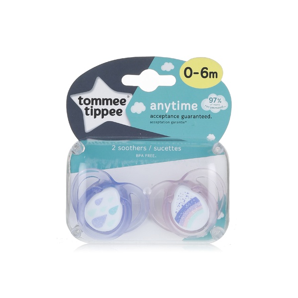 Tommee Tippee Any Time soothers 0-6 months x2 - Waitrose UAE & Partners - 5010415333544