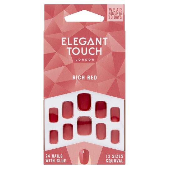 Elegant Touch False Nails Rich Red - 5011522159775