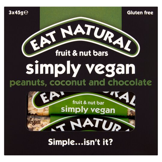 Eat Natural Simply Vegan Bars 3 X 45G - 5013803001131