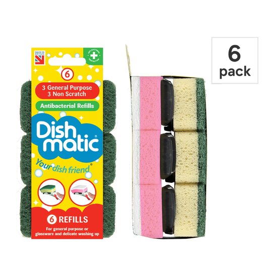 Dishmatic Sponge Refills 6 Pack - 5013931016410