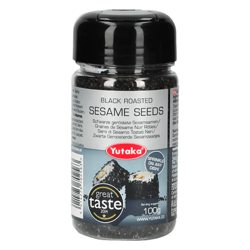 Yutaka Black Roasted Sesame Seeds - 5014276702563