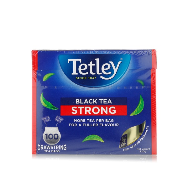 Tetley drawstring strong black tea bags x100 - Waitrose UAE & Partners - 5014328057085