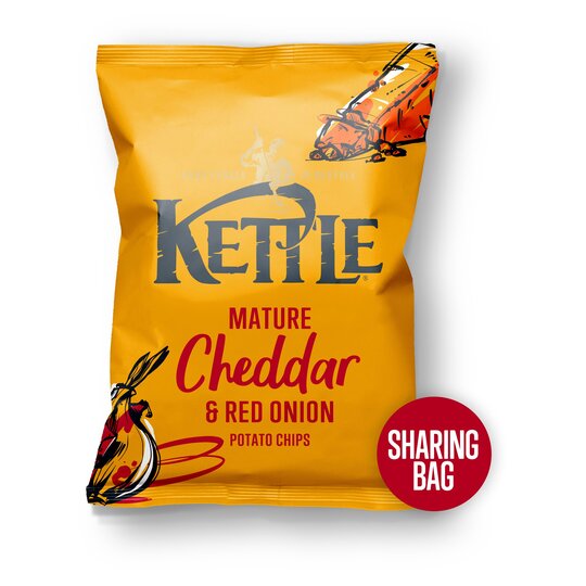 Kettle Mature Cheddar & Red Onion Potato Chips 130G - 5017764128142