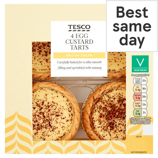 Tesco Egg Custard Tarts 4 Pack - 5018374207623