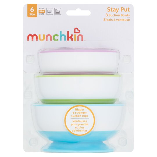 Munchkin Stay Put Suction Bowl 3 Pack - 5019090517508