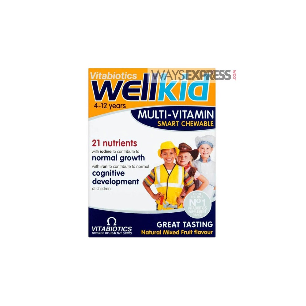 VITABIOTICS WELLKID MULTI-VITAMIN SMART CHEWABLE (30 CHEWABLE TABLETS) - 5021265223800