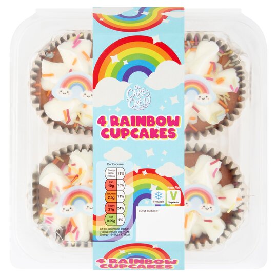 The Cake Crew Rainbow Cupcakes 4 Pack - 5022825001401