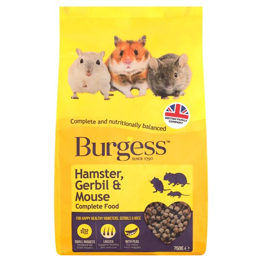 Burgess Hamster Gerbil & Mouse Food Mix 750G - 5023861000403