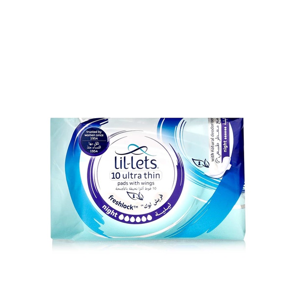 Lil-lets night ultra pads with wings x10 - Waitrose UAE & Partners - 5025971102985